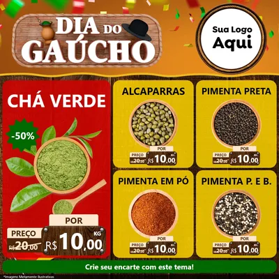 Modelo de Rede Social para Feed Facebook com o tema Dia do Gaúcho para Produtos Naturais