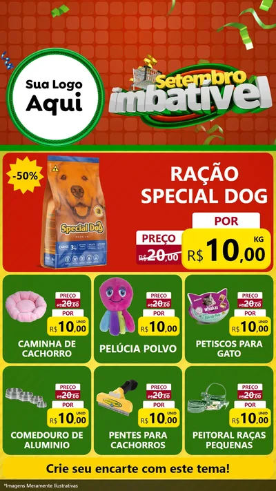 Modelo de Rede Social para Stories com o tema Setembro Imbatível para Pet Shop