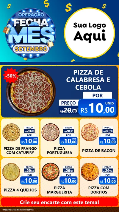 Modelo de Rede Social para Stories com o tema Operação Fecha Mês Setembro para Pizzaria