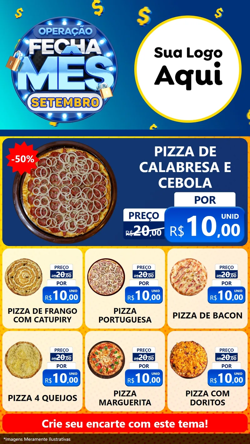 Modelo de Rede Social para Stories com o tema Operação Fecha Mês Setembro para Pizzaria