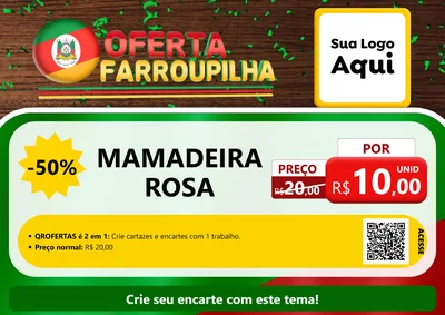 Modelo de Cartaz para Cartaz A4 Horizontal com o tema Oferta Farroupilha para Bebês