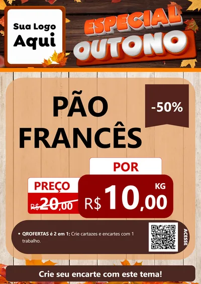 Modelo de Cartaz para Cartaz A4 Vertical com o tema Especial Outono para Padaria