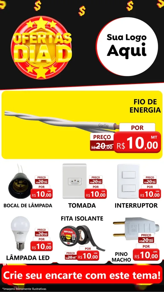 Modelo de Rede Social para Stories com o tema Dia D para Materiais Elétricos