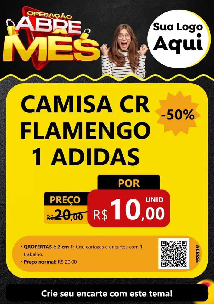 Modelo de Cartaz para Cartaz A4 Vertical com o tema Operação Abre Mês para Roupas e acessórios