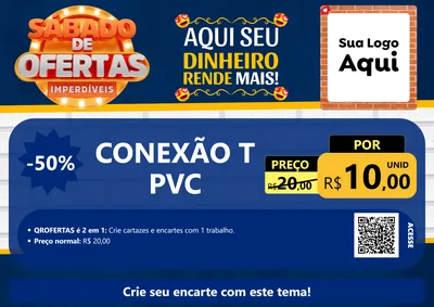 Modelo de Cartaz para Cartaz A4 Horizontal com o tema Sábado de Ofertas Imperdíveis para Tubos e conexões