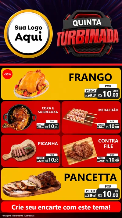 Modelo de TV para TV Vertical com o tema Quinta Turbinada para Assados