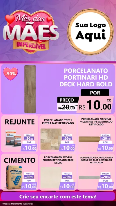 Modelo de Rede Social para Stories com o tema Mês das Mães Imperdível para Pisos e revestimentos
