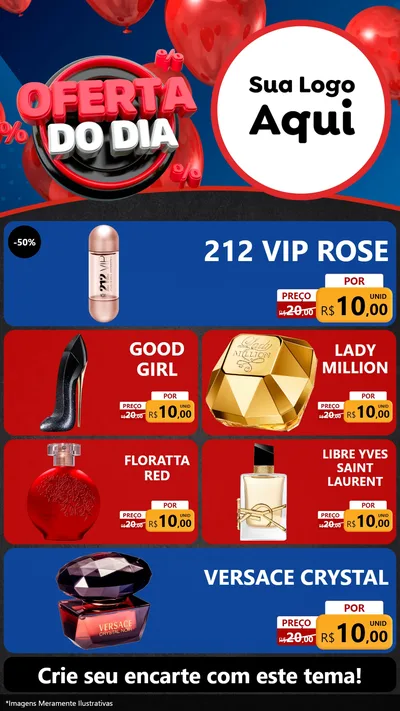 Modelo de TV para TV Vertical com o tema Oferta do Dia para Perfumes