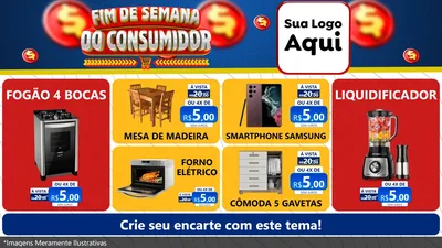 Modelo de TV para TV Horizontal com o tema Fim de Semana do Consumidor para Móveis e Eletro
