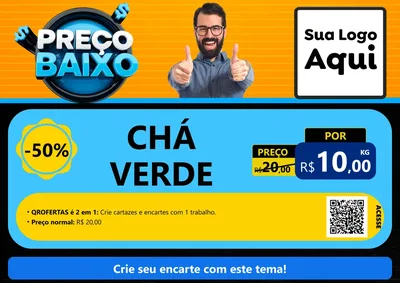 Modelo de Cartaz para Cartaz A4 Horizontal com o tema Preço Baixo para Produtos Naturais