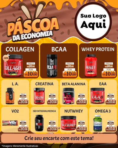 Modelo de Rede Social para Feed Instagram com o tema Páscoa da Economia para Suplementos alimentares