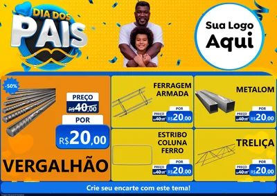 Modelo de Encarte para Encarte A4 Horizontal com o tema Dia dos Pais para Ferragens