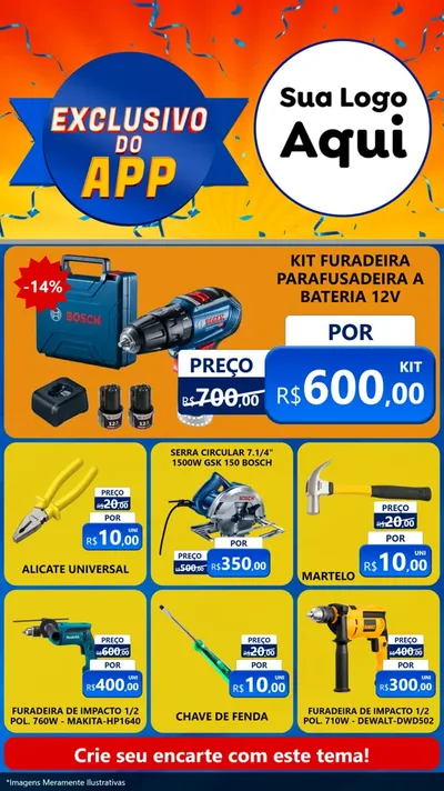 Modelo de Rede Social para Stories com o tema Exclusivo do Aplicativo para Maquinas e Ferramentas