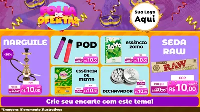Modelo de TV para TV Horizontal com o tema Folia de Ofertas para Tabacaria