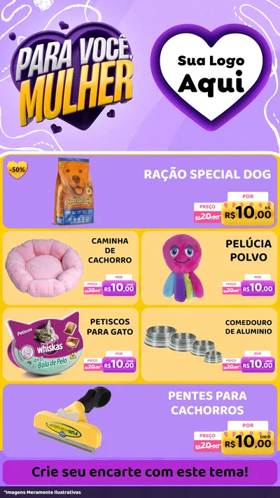Modelo de TV para TV Vertical com o tema Para Você, Mulher para Pet Shop