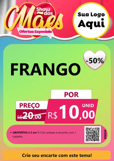 Modelo de Cartaz para Cartaz A4 Vertical com o tema Show das Mães - Ofertas Especiais para Assados