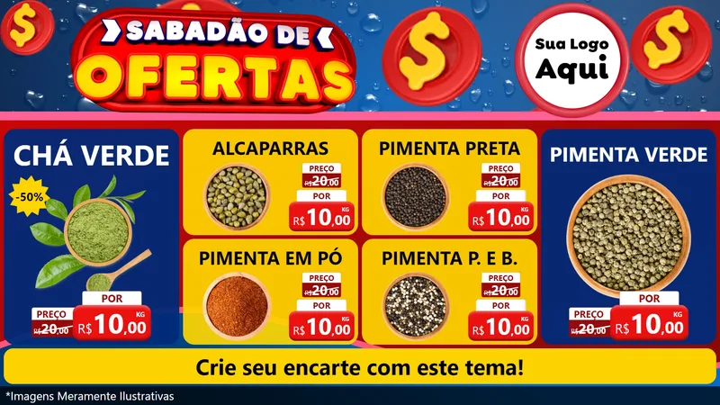 Modelo de TV para TV Horizontal com o tema Sabadão de Ofertas para Produtos Naturais