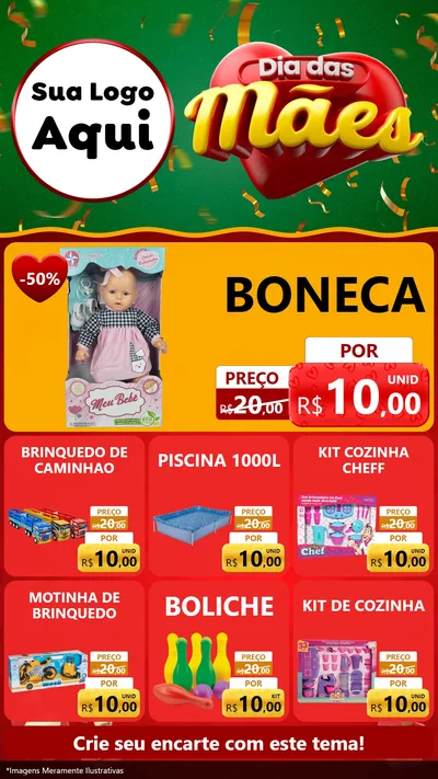 Modelo de Rede Social para Stories com o tema Dia das Mães para Brinquedos