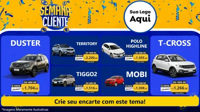Modelo de TV para TV Horizontal com o tema Semana do Cliente para Concessionaria de Carros