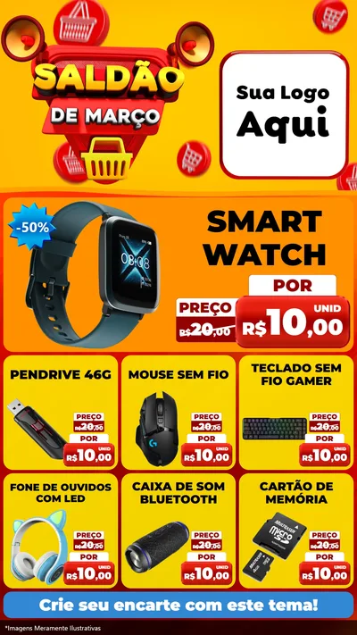 Modelo de Rede Social para Stories com o tema Saldão de Março para Informática