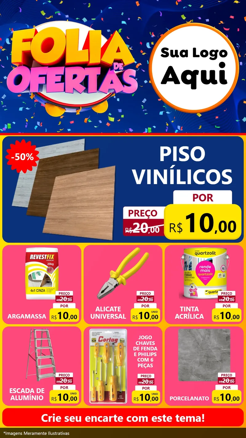 Modelo de Rede Social para Stories com o tema Folia de Ofertas para Material para Construção