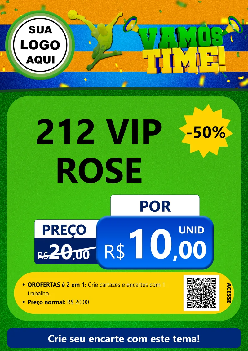 Modelo de Cartaz para Cartaz A4 Vertical com o tema Vamos Time! para Perfumes