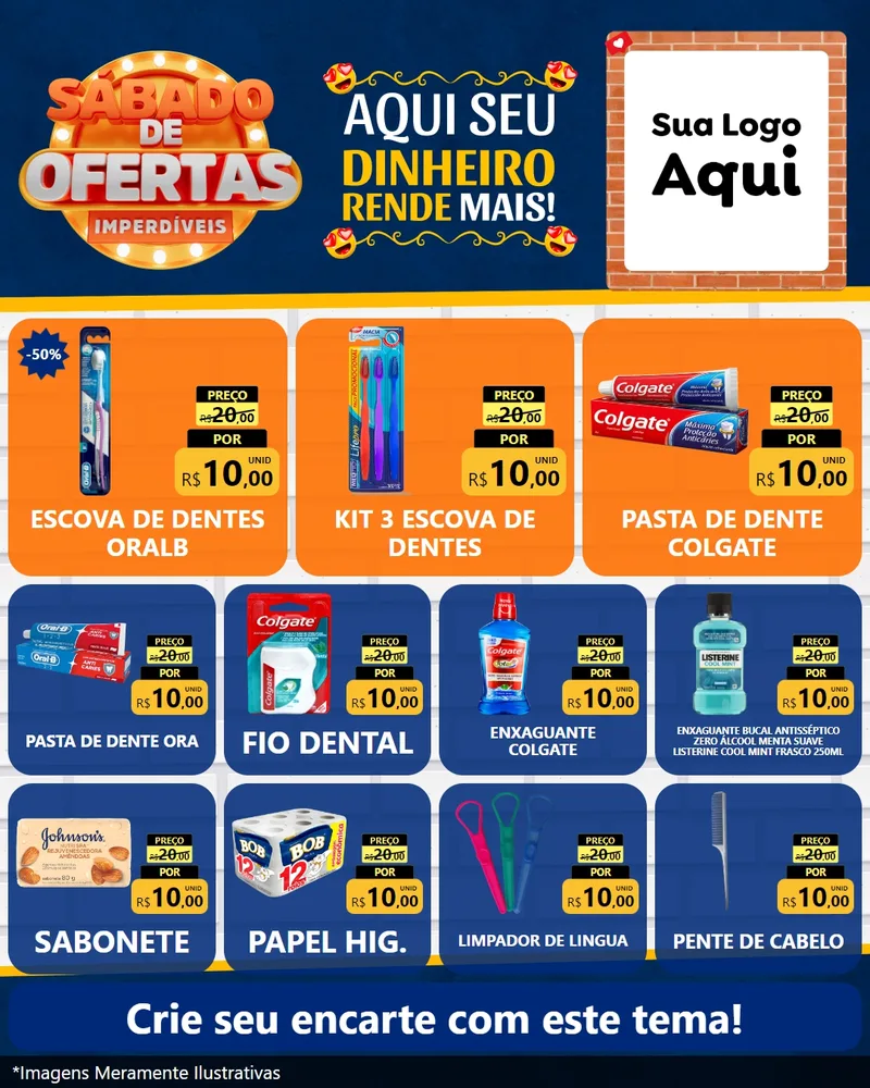 Modelo de Rede Social para Feed Instagram com o tema Sábado de Ofertas Imperdíveis para Higiene Pessoal