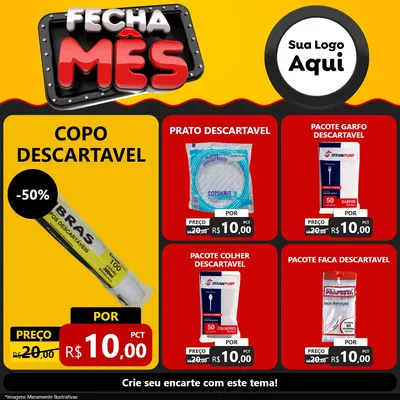 Modelo de Rede Social para Feed Facebook com o tema Fecha Mês para Embalagens