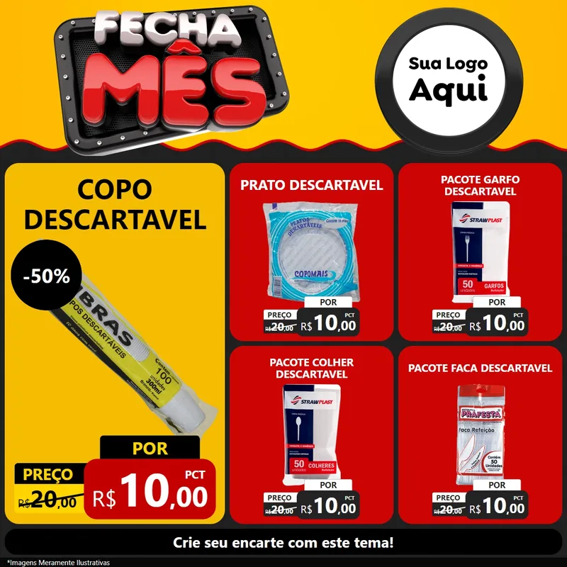 Modelo de Rede Social para Feed Facebook com o tema Fecha Mês para Embalagens