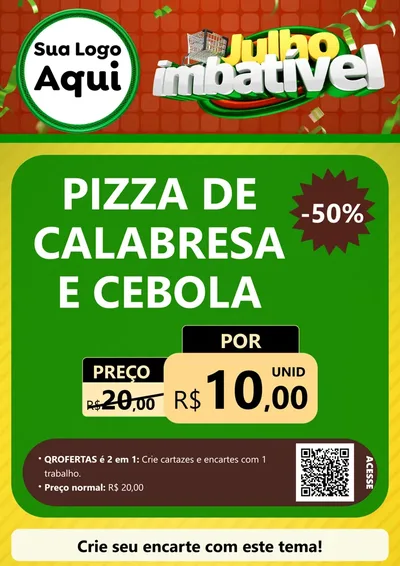 Modelo de Cartaz para Cartaz A4 Vertical com o tema Julho Imbatível para Pizzaria