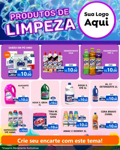 Modelo de Rede Social para Feed Instagram com o tema Produtos de Limpeza para Produtos de Limpeza