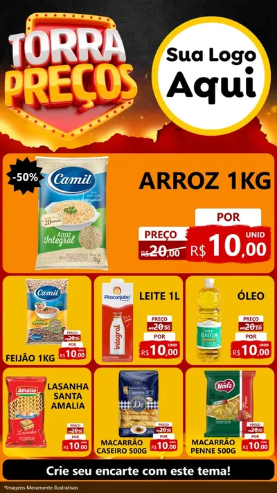 Modelo de Rede Social para Stories com o tema Torra Preços para Supermercado