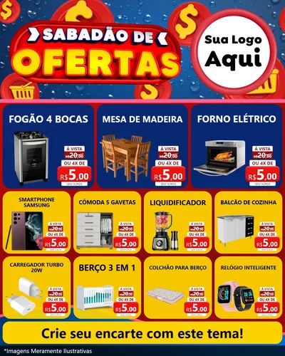 Modelo de Rede Social para Feed Instagram com o tema Sabadão de Ofertas para Móveis e Eletro