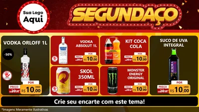 Modelo de TV para TV Horizontal com o tema Segundaço para Distribuidora de bebidas