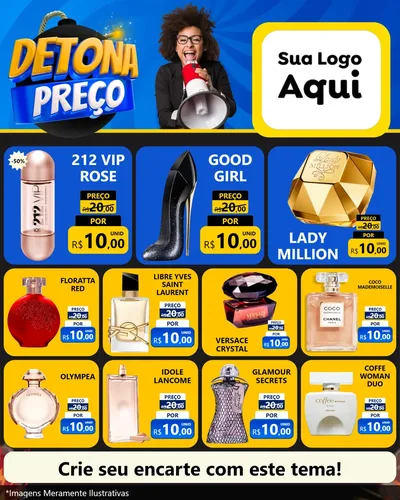 Modelo de Rede Social para Feed Instagram com o tema Detona Preços para Perfumes