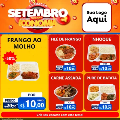 Modelo de Rede Social para Feed Facebook com o tema Operação Setembro Com Muita Economia para Restaurante