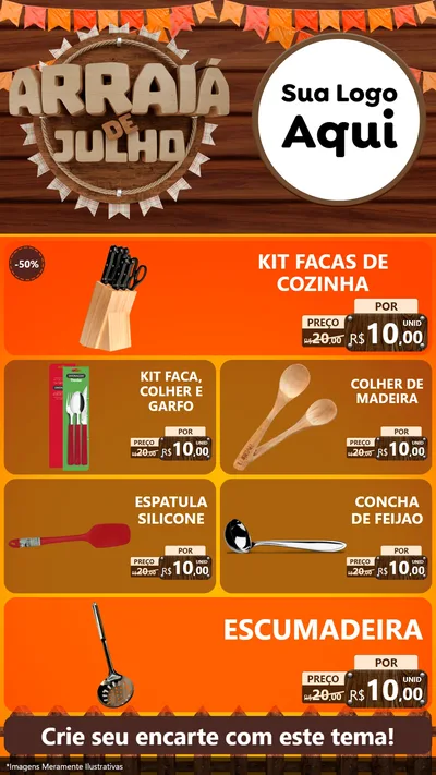 Modelo de TV para TV Vertical com o tema Arraiá de Julho - Junina para Utilidades Domésticas