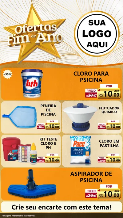 Modelo de TV para TV Vertical com o tema Ofertas Fim de Ano para Produtos para Piscina