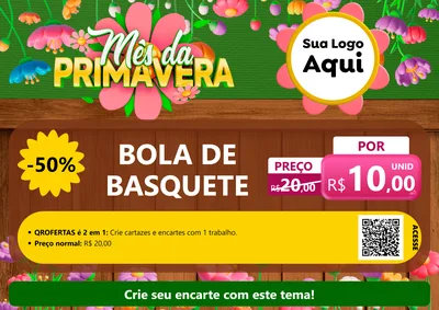 Modelo de Cartaz para Cartaz A4 Horizontal com o tema Mês da Primavera para Artigos Esportivos