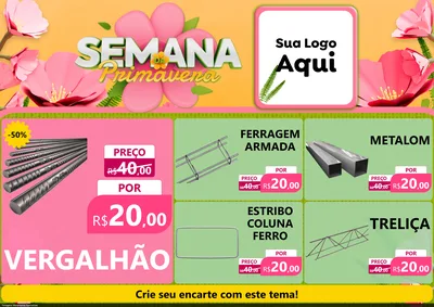 Modelo de Encarte para Encarte A4 Horizontal com o tema Semana da Primavera para Ferragens