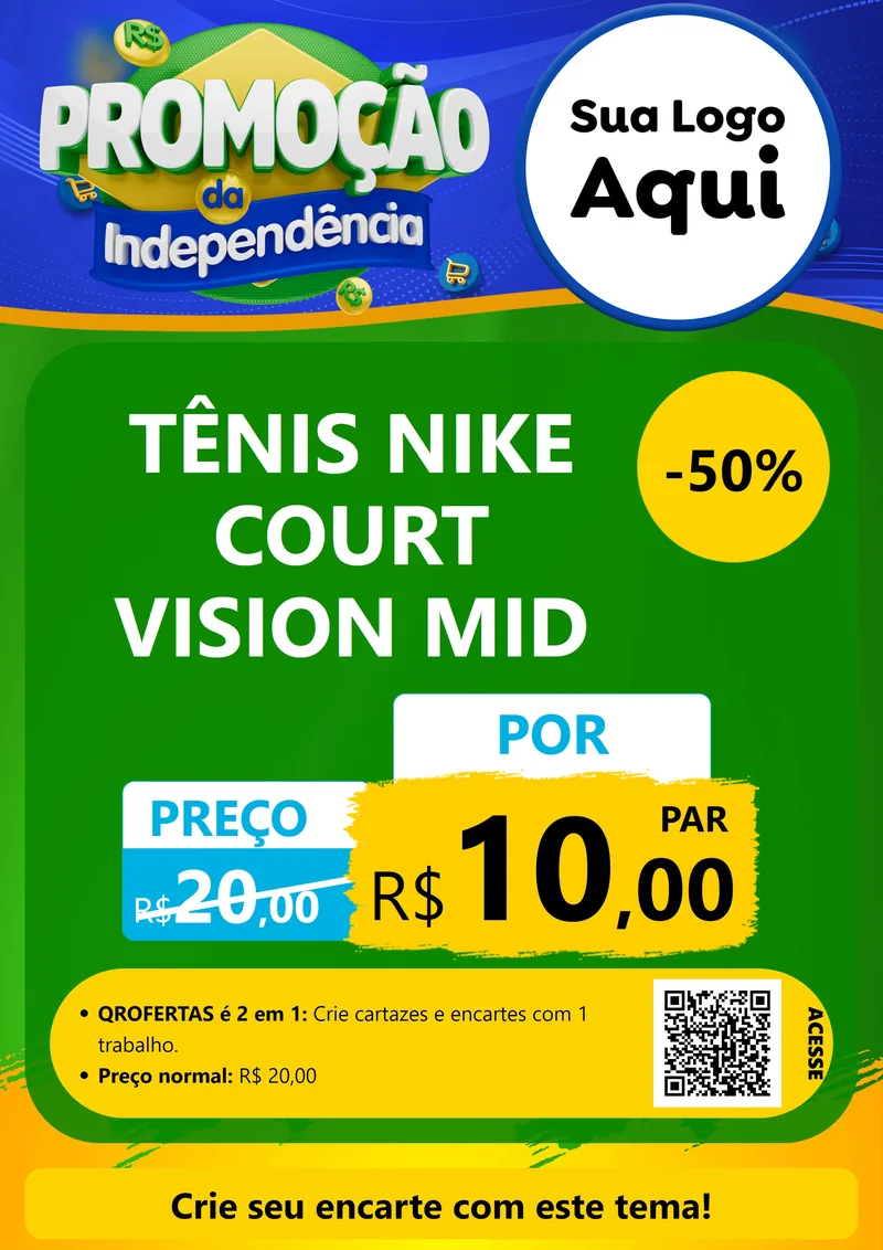 Modelo de Cartaz para Cartaz A4 Vertical com o tema Promoção da Independência para Calçados