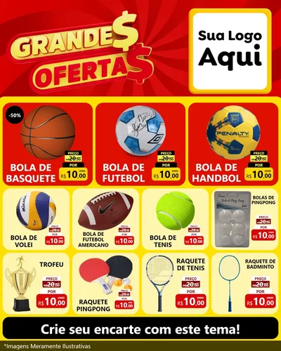 Modelo de Rede Social para Feed Instagram com o tema Grandes Ofertas para Artigos Esportivos