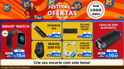 Modelo de TV para TV Horizontal com o tema Festival de Ofertas para Informática