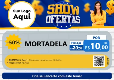 Modelo de Cartaz para Cartaz A4 Horizontal com o tema Show de Ofertas para Frios e Laticínios