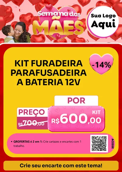 Modelo de Cartaz para Cartaz A4 Vertical com o tema Semana Das Mães para Maquinas e Ferramentas