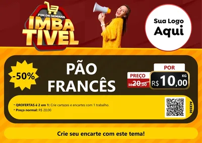 Modelo de Cartaz para Cartaz A4 Horizontal com o tema Fim de Semana Imbatível para Padaria