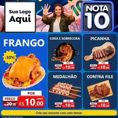 Modelo de Rede Social para Feed Facebook com o tema Nota 10 para Assados