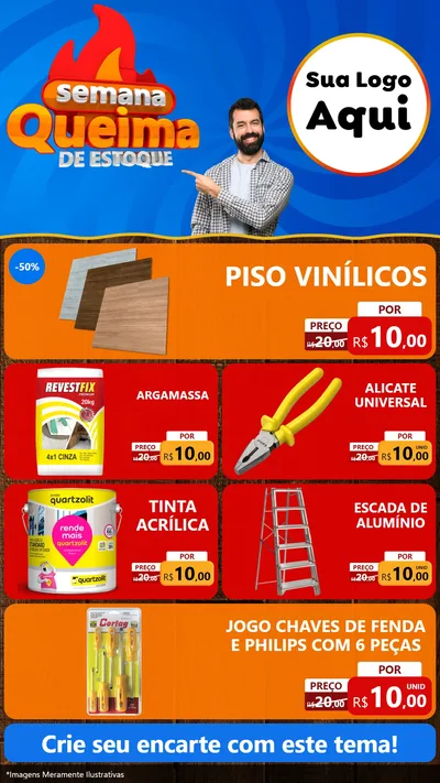 Modelo de TV para TV Vertical com o tema Semana Queima de Estoque para Material para Construção