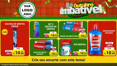 Modelo de TV para TV Horizontal com o tema Outubro Imbatível para Higiene Pessoal