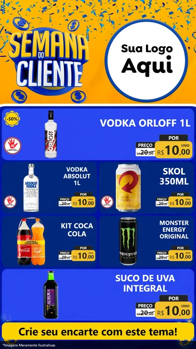 Modelo de TV para TV Vertical com o tema Semana do Cliente para Distribuidora de bebidas